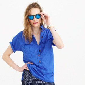 J.Crew Military popover shirt top NWOT Sapphire XS